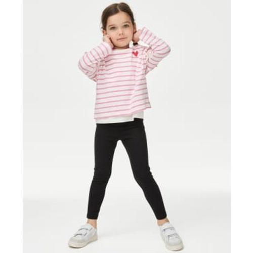 Leggings Unis En Coton (Du 2 Au 8 Ans) - Noir