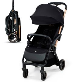 Poussette Canne, Ultra Légère, Pliable, Imperméable, Dès La Naissance Et Jusqu'à 22 Kg, Chargé Du Panier - Extra 2 Kg, Légère (7,5 Kg), Réglable, Harnais 5 Points, Noir
