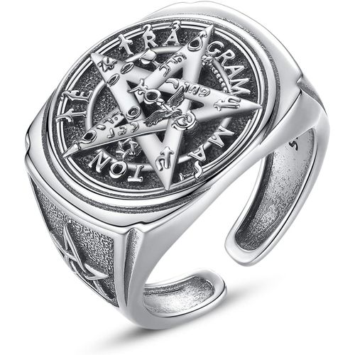 Eudora Har Ball Collier Pentagramme En Argent Sterling 925 Pour Hommes Et Femmes, Énergétique Tétragramme Roi De Salomon Pentacle Étoile Garde Pendentif De Protection Bijoux Cadeau, 61 Cm[L1861]