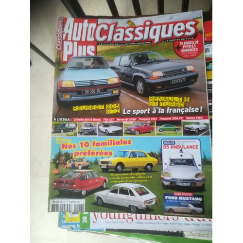 Auto Plus Classiques 27 De 2016 Peugeot 205 Gti 1.9,Renault 5 Gt Turbo,Simca Aronde P60 Etoile 6,Ami 6 Break Confort,Fiat 127 Special,Peugeot 204,Ds Ambulance,Maserati Ghibli,Peugeot 206cc