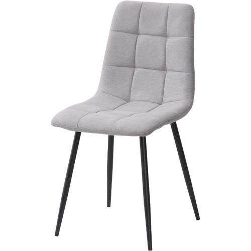 Chaise Moderne Pour Salon, Salle À Manger Ou Chambre, Bois D'ingénierie Polyester Acier, Gris Clair, 1 Unidad
