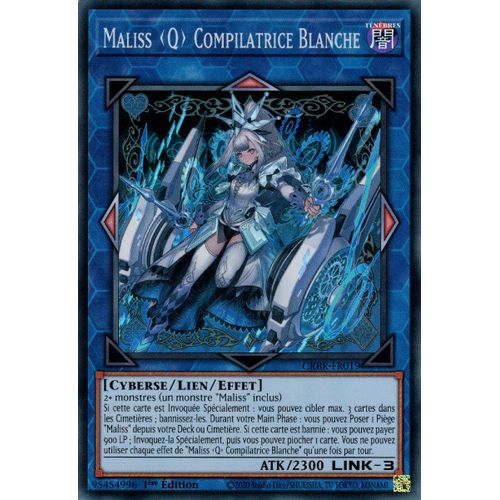 Yu Gi Oh Crbr Fr019 Maliss Q Compilatrice Blanche Super Rare