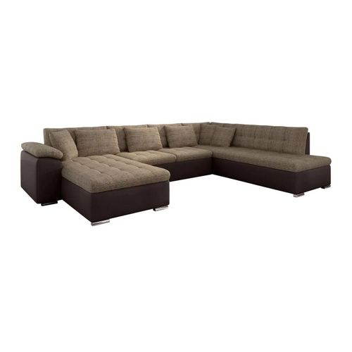 Canapé D'angle Comfivo 128, Marron, Fonction De Couchage, 348x205x76cm