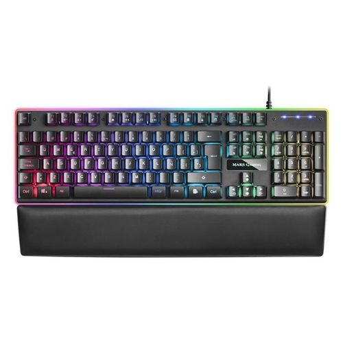 MARS GAMING MK320 - Clavier - full size - backlit - USB - QWERTY - Espagnol - commutateur : H-Mechanical Red - noir