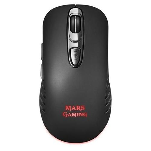 MARS GAMING MMW2 - Souris - ergonomique - pour droitiers - optique - 6 boutons - sans fil - 2.4 GHz - récepteur sans fil USB - noir