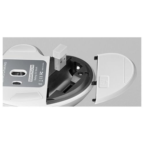 MARS GAMING MMWERGO - Souris - ergonomique - pour droitiers - optique - 6 boutons - sans fil - 2.4 GHz - récepteur sans fil USB - blanc