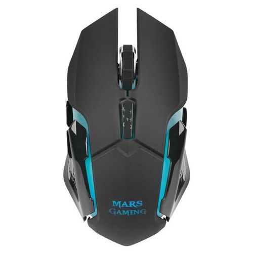 MARS GAMING MMW - Souris - ergonomique - pour droitiers - optique - 6 boutons - sans fil - 2.4 GHz - récepteur sans fil USB - noir