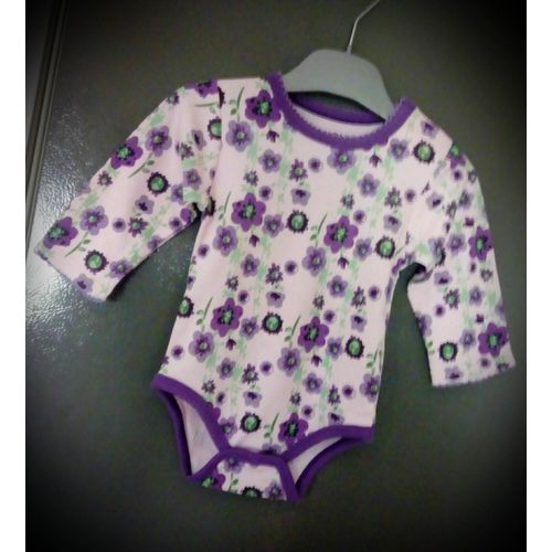 Très Beau Body Bébé Fille 100% Neuf * 6 Mois * Rose Violet Vert À Fleurs Fleur * Sous-Vêtement Pour Enfant Gigoteuse Bodys Lot De 1 Pièce *
