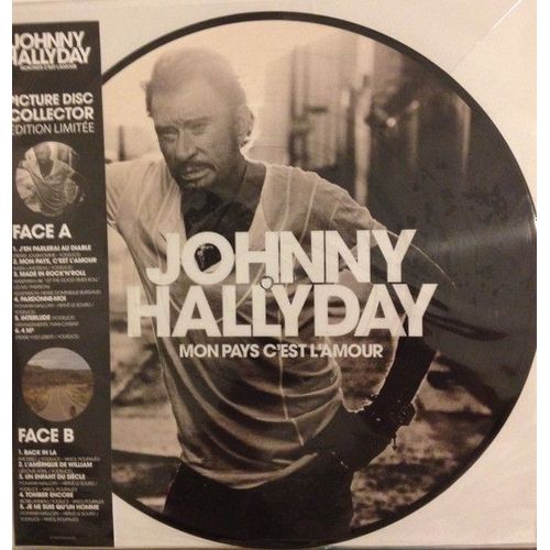 Album Lp 33t 12" Picture Disc Johnny Hallyday "Mon Pays C'est L'amour " Édition Limitée 2018 Yodelice Miossec Yvan Cassar Yarol Poupaud ,
