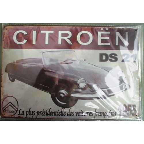 Plaque Citroen Ds Cabriolet Tole Deco Garage Pub Metal