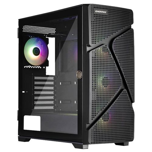 Enermax MarbleShell MS31 - Mid tower - ATX étendu - panneau latéral fenêtré (verre trempé) - pas d'alimentation - noir - USB/Audio