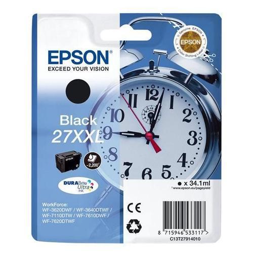 Epson 27XXL - XL - noir - original - emballage coque avec alarme radioélectrique - cartouche d'encre - pour WorkForce WF-3620DWF, WF-3640DTWF, WF-7110DTW, WF-7610DWF, WF-7620, WF-7620DTWF