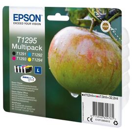 Epson T1295 Multipack - Pack de 4 - 32.2 ml - taille L - noir, jaune, cyan, magenta - original - cartouche d'encre - pour Stylus SX230, SX235, SX430, SX438; WorkForce WF-3010, 3520, 3530, 3540...