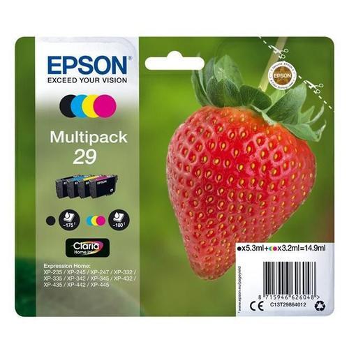 Epson Multipack 29 (Fraise) - Pack de 4 cartouches d'encre - noir, jaune, cyan, magenta