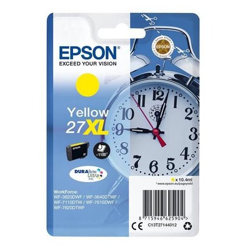 Epson 27XL - 10.4 ml - XL - jaune - original - cartouche d'encre - pour WorkForce WF-3620, WF-3640, WF-7110, WF-7210, WF-7610, WF-7620, WF-7710, WF-7715, WF-7720