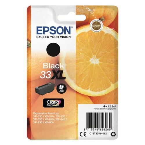 Epson 33XL - 12.2 ml - XL - noir - original - blister - cartouche d'encre - pour Expression Home XP-635, 830; Expression Premium XP-530, 540, 630, 635, 640, 645, 830, 900