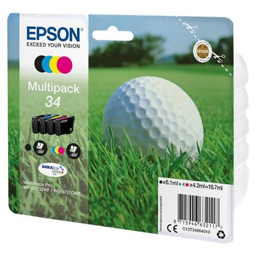 Epson Multipack 34 (Balle de golf) T3466  - Pack 4 cartouches d'encre - noir, jaune, cyan, magenta