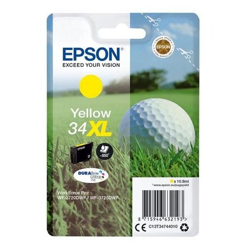Epson 34XL - 10.8 ml - XL - jaune - original - emballage coque avec alarme radioélectrique/ acoustique - cartouche d'encre - pour WorkForce Pro WF-3720DWF, WF-3725DWF