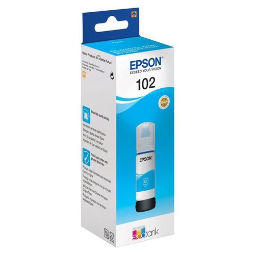 Epson 102 - 70 ml - cyan - original - réservoir d'encre - pour EcoTank ET-15000, 2750, 2751, 2756, 2850, 2851, 2856, 3850, 4750, 4850, 4856
