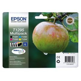 Epson T1295 Multipack - Pack de 4 - 32.2 ml - noir, jaune, cyan, magenta - original - emballage coque avec alarme radioélectrique/ acoustique - cartouche d'encre - pour Stylus SX230, SX235...