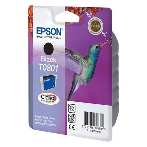 Epson T0801 - 7.4 ml - noir - original - blister - cartouche d'encre - pour Stylus Photo P50, PX650, PX660, PX700, PX710, PX720, PX730, PX800, PX810, PX820, PX830