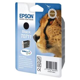 Epson T0711 - 7.4 ml - noir - original - emballage coque avec alarme radioélectrique/ acoustique - cartouche d'encre - pour Stylus DX9400, SX115, SX210, SX215, SX218, SX415, SX515, SX610; Stylus...