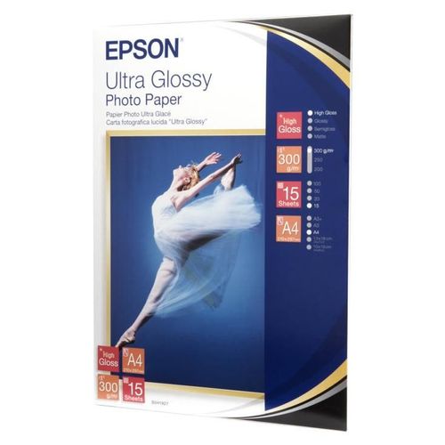 Epson Ultra Glossy Photo Paper - Brillant - A4 (210 x 297 mm) 15 feuille(s) papier photo - pour EcoTank ET-1810, 2810, 2811, 2814, 2815, 2820, 2825, 2826, 2850, 2851, 2856, 4800, 4850