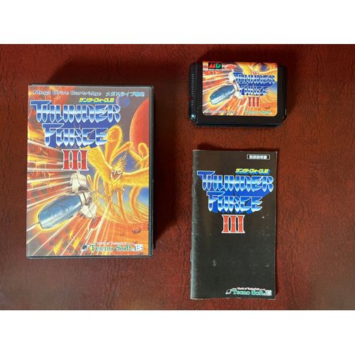 Thunder Force 3 Mega Drive Japan 1990 Jeu Boîte Complet Très Bon État.