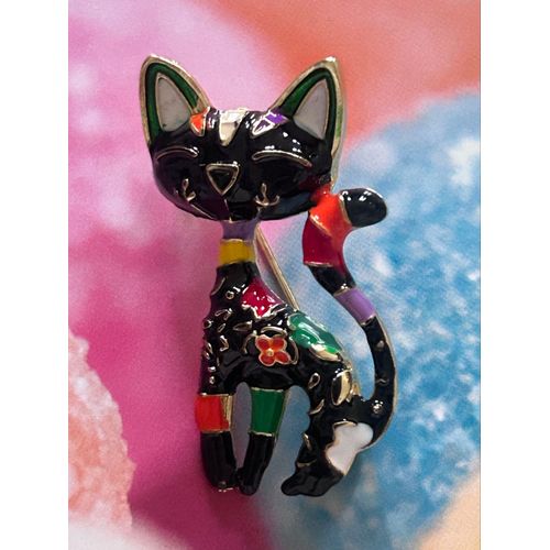 Broche, Chat, Multicolore