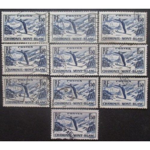 France N°334 X 10 Oblitéré