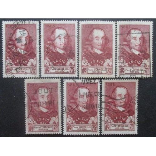 France N°335 X 7 Oblitéré