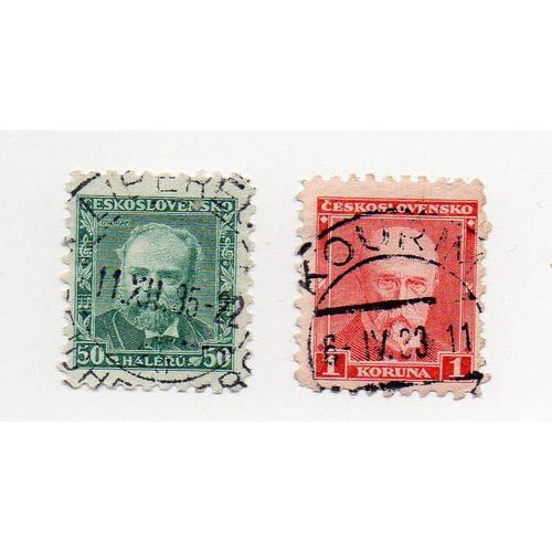 Tchécoslovaquie- Lot De 2 Timbres Oblitérés- Personnages Célèbres