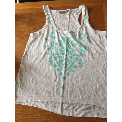 T-Shirt T S Blanc Et Vert