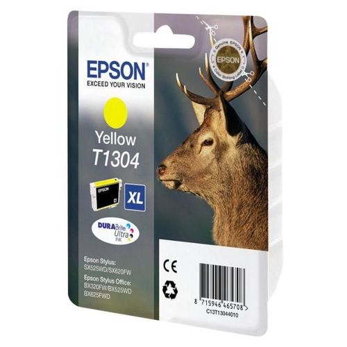 Epson T1304 - 10.1 ml - jaune - original - emballage coque avec alarme radioélectrique/ acoustique - cartouche d'encre (alternative pour : Epson T1304) - pour Stylus Office BX535, BX630, BX635...