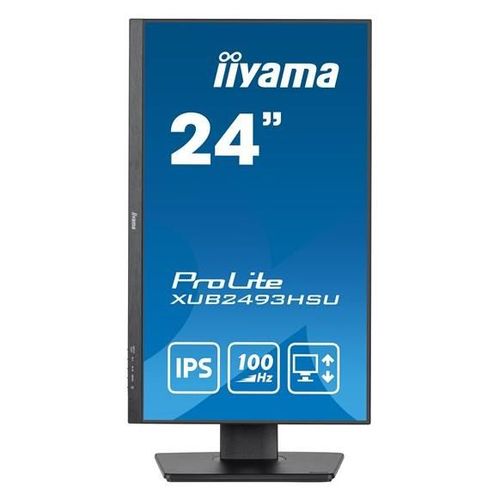 iiyama ProLite XUB2493HSU-B6 - Écran LED - 24" (23.8" visualisable) - 1920 x 1080 Full HD (1080p) @ 100 Hz - IPS - 250 cd/m² - 1000:1 - 1 ms - HDMI, DisplayPort - haut-parleurs - noir mat