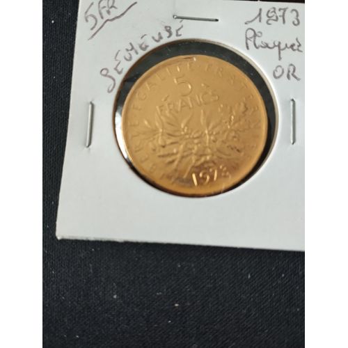 Piece Plaque Or 5 Francs Semeuse 1973