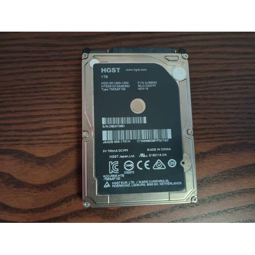 HGST disque dur 1 To 2.5" HTS541010A9E662 5k1000-1000