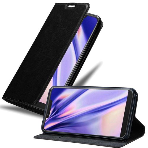 Cadorabo Housse Compatible Avec Wiko View 2 Plus En Noir Nuit - Étui De Protection Avec Fermeture Magnétique, Fonction De Support Et Compartiment Pour Carte