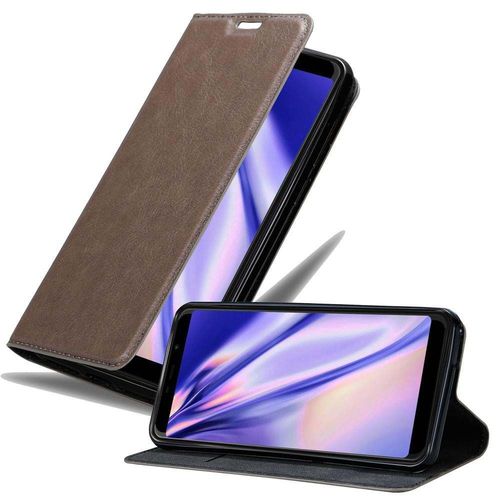 Cadorabo Housse Compatible Avec Wiko View Max En Marron Café - Étui De Protection Avec Fermeture Magnétique, Fonction De Support Et Compartiment Pour Carte