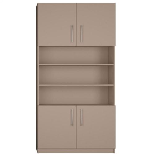 Armoire De Rangement Niche Centrale, 4 Portes Largeur 100 Cm Coloris Taupe Mat