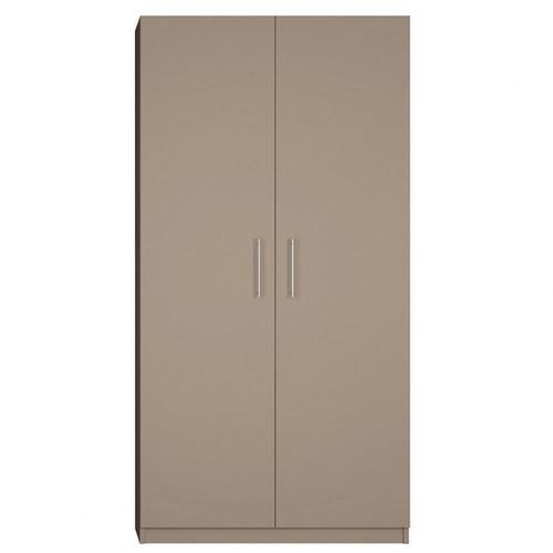 Armoire De Rangement 2 Portes Lingère Largeur 100 Cm Coloris Taupe Mat