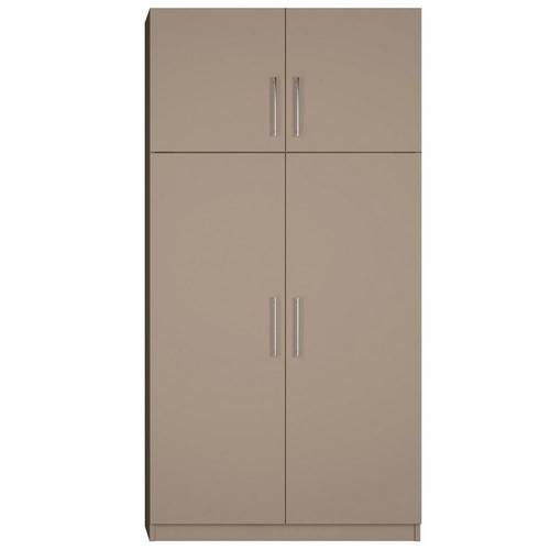 Armoire De Rangement Lingère 4 Portes Largeur 100 Cm Coloris Taupe Mat