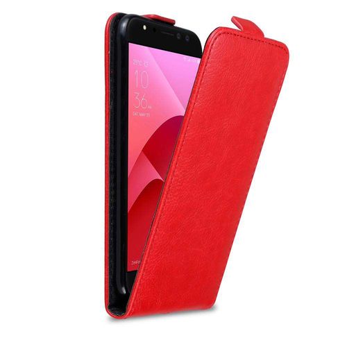 Cadorabo Housse Compatible Avec Asus Zenfone 4 Selfie Pro En Rouge De Pomme - Étui De Protection Au Design Flip Avec Fermeture Magnétique