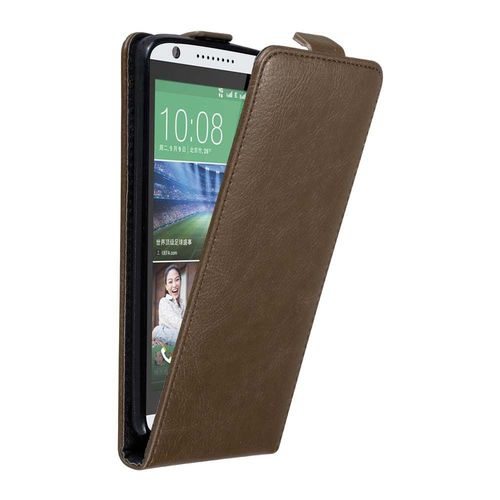 Cadorabo Housse Compatible Avec Htc Desire 820 En Marron Café - Étui De Protection Au Design Flip Avec Fermeture Magnétique