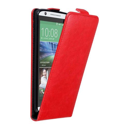Cadorabo Housse Compatible Avec Htc Desire 820 En Rouge De Pomme - Étui De Protection Au Design Flip Avec Fermeture Magnétique