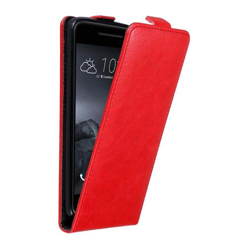 Cadorabo Housse Compatible Avec Htc One A9 En Rouge De Pomme - Étui De Protection Au Design Flip Avec Fermeture Magnétique
