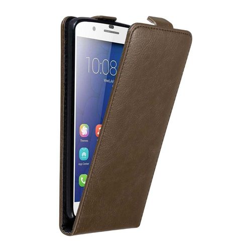 Cadorabo Housse Compatible Avec Honor 6 Plus En Marron Café - Étui De Protection Au Design Flip Avec Fermeture Magnétique