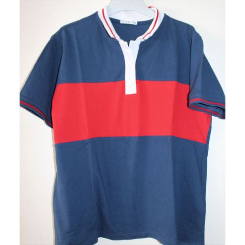 Polo Femme Gémo Bleu, Rouge Et Blanc Taille 42/44