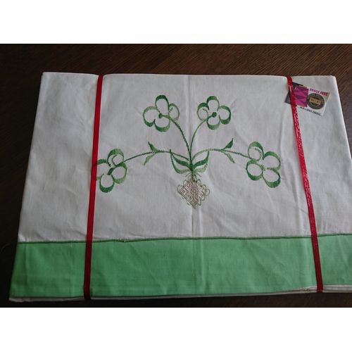 Drap Ancien Brodé Filatures Wallaert Frères Vintage