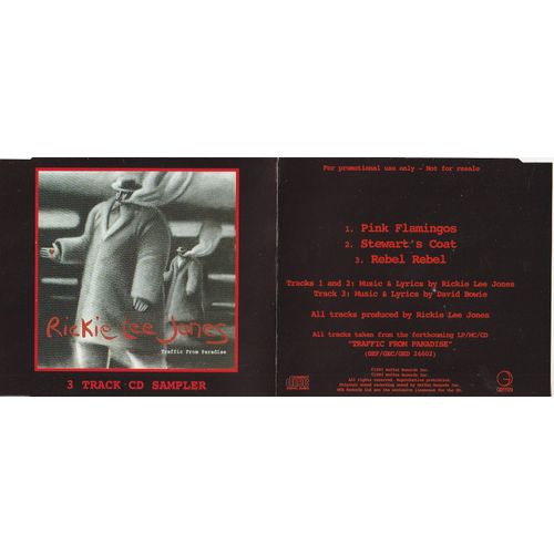 Cd 3 Titres Ricky Lee Jones - Pink Flamingos - Steawart's Coat - Rebel Rebel (Bowie) Geffen 1993